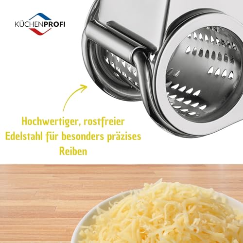 Küchenprofi Stainless Steel Single Drum Rotary Cheese Grater, for Chocolate and Nuts - Durable Stainless Steel Rotary Grater by Küchenprofi - Image 2
