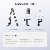 NEEWER BASICS Microphone Arm Stand, Suspension Scissor Boom Mic Arm Desk Mount with Clip 3/8" to 5/8" Adapter Compatible with Blue Yeti Snowball HyperX QuadCast SoloCast Shure, Max Load 3.3 lbs, MS006 - Image 7