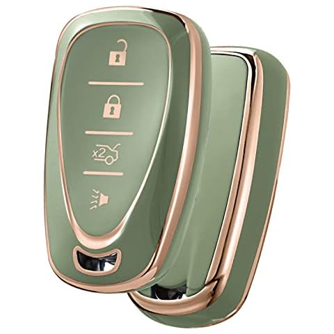 ELOHEI for Chevy Key Fob Cover Case Shell Cover TPU Protector Holder for Chevrolet 2020 2019 2018 2017 2016 Chevy Malibu Camaro Cruze Traverse Spark Equinox Sonic Volt Bolt(Fits 4 Buttons) Cover