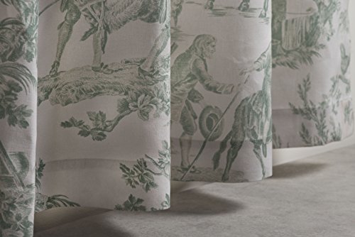 Maison D' Hermine Curtains 100% Cotton Curtain Single Panel Easy Hanging With A Rod Pocket & Loop For Farmhouse, Office & Living Rooms, The Miller - Antique Green - Spring/Summer (50"X84") #TOP6