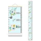 Growth Ruler for Wall Height Chart Wall Art White Flowers Waterproof Hanging Measure Ruler for Kids