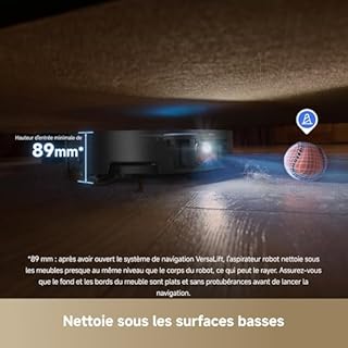 DREAME X50 Master Aspirateur Robot avec base compacte 24,9 cm, base 8 en 1, système de franchissement d'obstacles performant, système d'évitement d'obstacles basé sur l'IA, 20 000 Pa, brosse démêlante