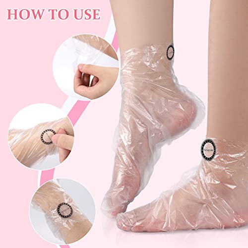 Noverlife 200PCS Paraffin Wax Hand & Foot Liner, Paraffin Bath Disposable Gloves and Booties, Clear Plastic Hot Spa Wax Bath Hand Mittens Foot Covers Plastic Socks