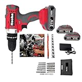 Hooha Schlagbohrschrauber Set Mit Leistungsstarker Kupfermotor 21V Cordless Drill Mit 65Nm Max 25+3 Drehmomentstufen Für Lösen Und Anziehen Von Schrauben An Autos Motorrädern Und Elektrofahrzeugen