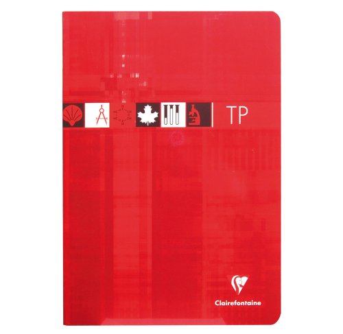 CLAIREFONTAINE Lot de 10 Cahiers Travaux Pratique piqué 21x29,7 cm 80 p séyès 90g Uni 120g couleur aléatoire