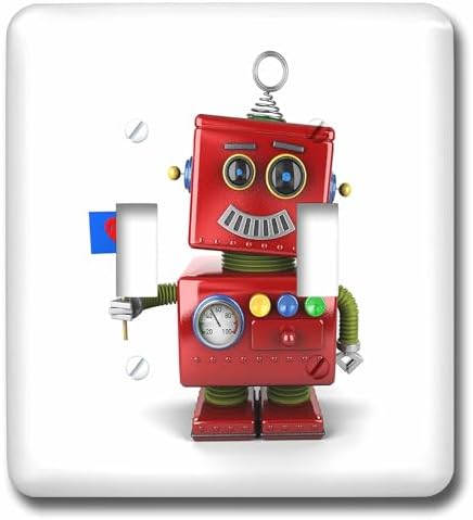 3dRose lsp_171865_2 Cute Toy Robot with Heart Sign Light Switch Cover image 4