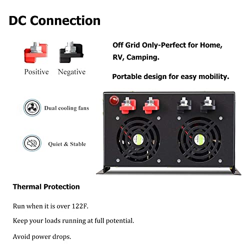 Aeliussine 8000W Inverter Pure Sine Wave Power Inverter 12V Dc To Ac 110V 120V With 4 Us Socket, Lcd Display And Earth Terminal, For Car Rv, Truck, Yacht, And Off Grid Solar Power System (8000W 12V) #TOP3