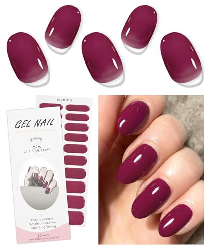 JMEOWIO Gel Semicurado de Pegatinas Rosa Gel Semi-Curado Nail Art Stickers Decoración