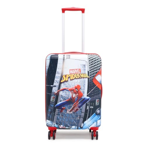 Image of Marvel Spider-Man Kids Trolley Bags for Travel | Red, 22-Inch Polycarbonate Carry-on | Kid Spinner Luggage /Suitcase with 4 Wheel - 360 Rotating | Unique Bags for Boy Kids, Easy to Carry