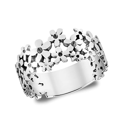 Bague marguerite en argent 925 brillant pour femme au style naturel chic
