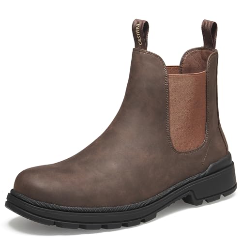 Cestfini Mens Slip On Chelsea Boots, Winter Work Hiking Ankle Booties For Men Comfortable and Lightweight