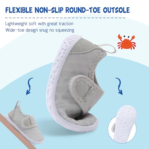 Image of LeIsfIt Toddler Water Shoes Boys Girls Barefoot Aqua Socks Kids Breathable Quick-Dry Swim Shoes for Beach Pool Surf