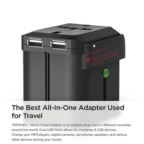 Elago Tripshell Universal Travel Adapter With Dual Usb Charging Ports For Usa Eu Uk Aus Aisa - International All In One Worldwide Converter #TOP2