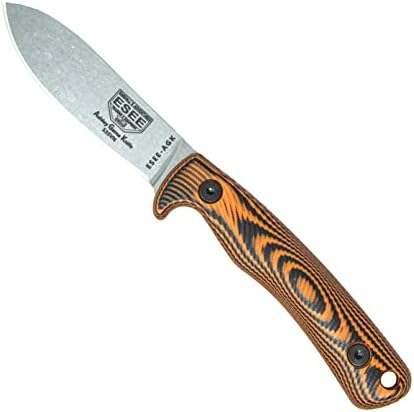 ESEE Knives Ashley Game Hunting Skinning Knife w/Sheath, Made in USA (Orange/Black/S35V/Kydex Sheath)