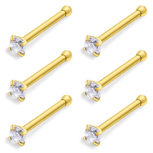 Ftovosyo 6�� �m�[�Y�����O �X�^�b�h �T�[�W�J���X�`�[�� L�^ �m�[�Y�����O �����p 1.5mm �L���[�r�b�N�W���R�j�A �@�E �X�N�����[�X�^�b�h ��h���� �@�E�s�A�X 24g 22g 20g, 20g,1.5mm CZ, ����, �L���[�r�b�N�W