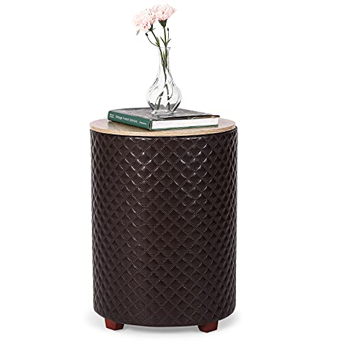 Homebeez KX0083-4 Beistelltisch, Kunstleder braun Cover