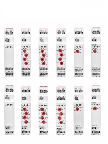 Relais de séquence de phase triphasé GRV8-08D avec coupure automatique 1SPDT 2SPDT