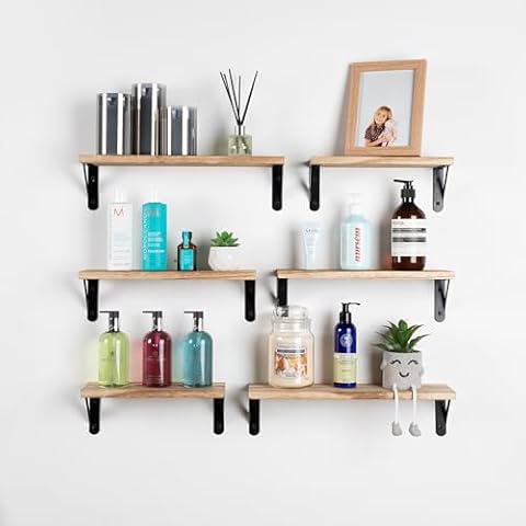 Set of 6 Floating Wooden Shelves Cover