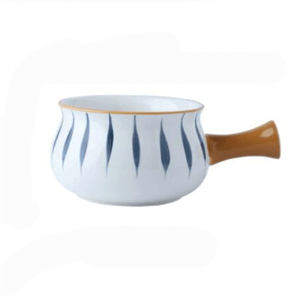 Teller- und Schüssel-Sets, Keramik-Reisschüssel, 18,5 x 8 cm, Haushaltsgeschirr, Frühstück mit Griff, Suppenschüssel, Restaurantgeschirr, 630 ml, geeignet für Spülmaschi