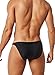 MIZOK Men's Sexy Low Rise Swimsuits Bikini Swimming Briefs Swimwear with Adjustable Drawstring Black XL