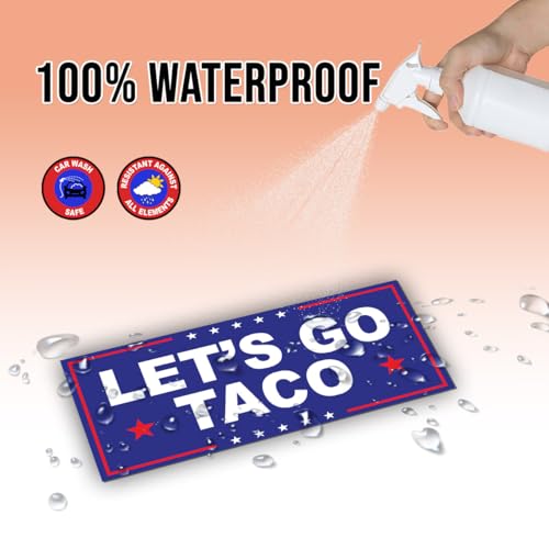 Image of Magnet Sticker Subtle Let's Go Taco Magnetic Anti Funny Leftist Feminist Social Justice Human Rights Black Blue Magnet for Bumper, Refrigerator, Cruise Door, Car, Truck 7.5x3.75in