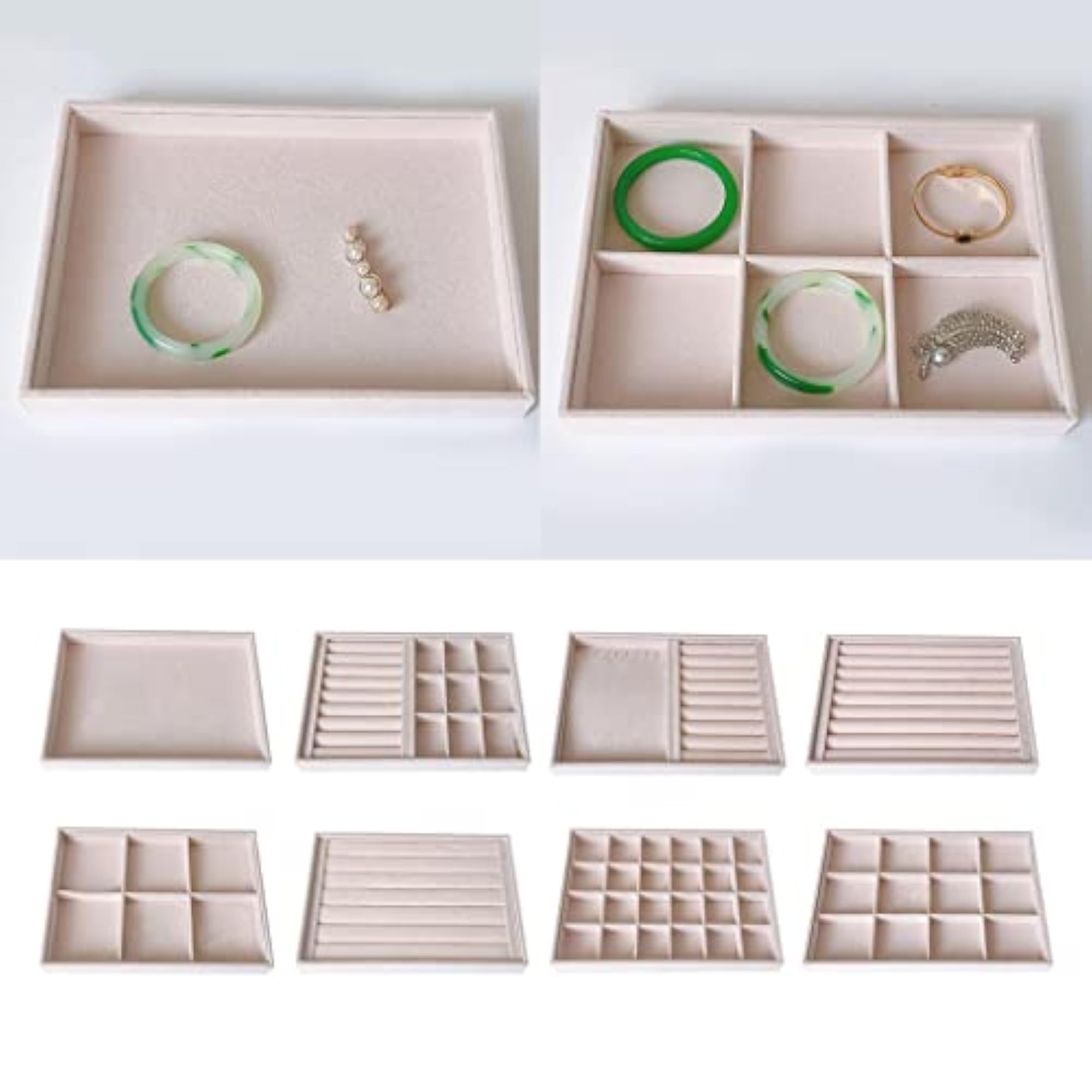 Velvet Stackable Jewelry Display Box Tray Case