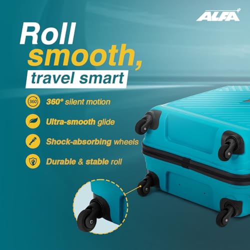 Image of ALFA by VIP Rhino Set of 2 Trolley Bag 55, 65cm | Hard Luggage| Smooth 4-Wheel Suitcase| Combination Lock with Secured Zip| Sturdy Push Button | 3-Year Warranty