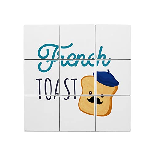 Carreaux Céramique Décoratif Lot de 9 French Toast Humour 15,2x15,2 cm