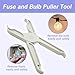 YAFIYGI Fuse Puller Tool for Electrician Long Fuse Puller Tool Insulated Non Slip Grip Handle for Automotive and Industrial Use Pliers for Large and Medium Cylindrical Fuse and Bulb Removal in Cars