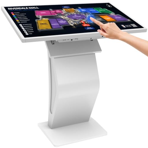 Image of 32 inch Touch Screen Kiosk, Install APP, Browser Search, Digital Signage Kiosk, K-style Stand Digital Signage Display, Interactive Display for Mall Navigation /Self-Ordering /Advertising /Retail Store