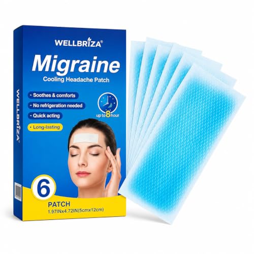 Image of Migraine Relief Cooling Gel Patch for Forehead, Reusable Cooling Comfort Patch, Soft Hydrogel Head Cooling Strip, Suitable for Head Relaxation, Portable Pack of 5