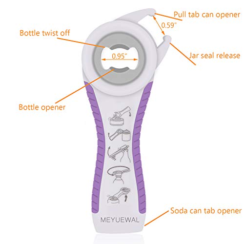 Jar Opener, 5 In 1 Multi Function Can Opener Bottle Opener Kit With Silicone Handle Easy To Use For Children, Elderly And Arthritis Sufferers (Blue) #TOP5