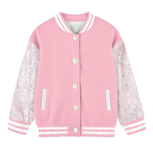 Image of Cromoncent Kids Varsity Baseball Jacket Colorblock Bomber Coat Unisex Boys Girls School Outwear, 18 Months - 14 Years