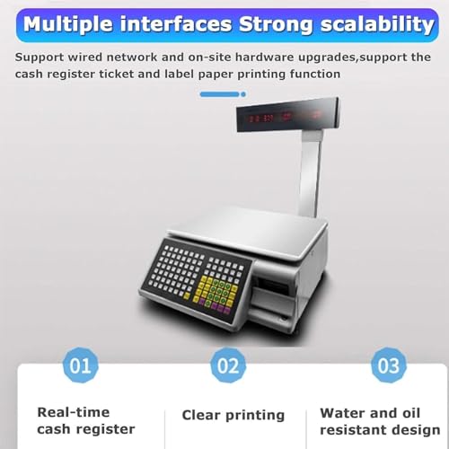 Báscula Digital con Impresora y Pantalla LCD Dual miniatura 3