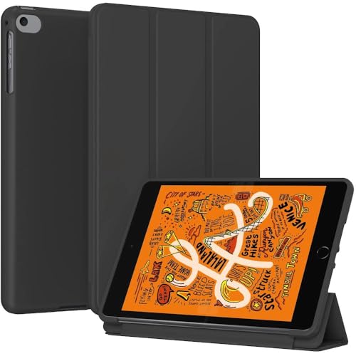 GUNPRIO Case for iPad mini 5/4/3/2/1 7.9 Inch - Slim Lightweight Durable Trifold Stand Cover, Supports Auto Wake/Sleep, Black
