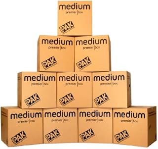 StorePAK Heavy Duty Medium Storage Boxes  Strong Archive Cardboard Boxes with Handles, 64 Litres - H40.5 x W40.5 x D40.5cm (Pack of 10), Brown