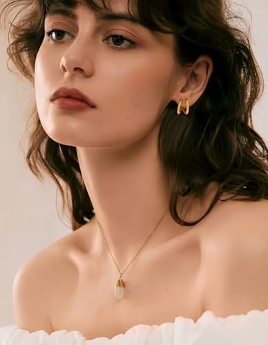 Gold Huggie Earrings For Women Trendy Gold Double Hoop Earrings Chunky Earring Unique Huggie Jewelry Earring Gift3