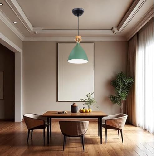 Image of aluminium Hanging Bell Shade Light, Green, Bulb Not Included, Pack of 3