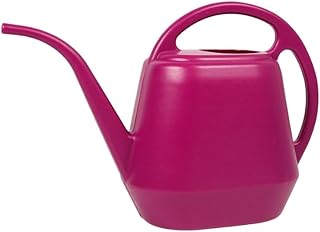 Hervidor de riego de plástico de boca larga de 4 litros de capacidad para jardinería eficiente (rojo rosa)