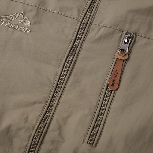 Men's Rain Coats Soft Waterproof Zipper Pockets Raincoat w/Detachable Hood Lightweight Windbreaker Jacket Hooded3