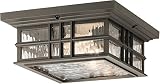 Kichler 49834OZ Craftsman/Mission Two Light Outdoor Ceiling Mount from Beacon Square Collection in Bronze/Dark Finish,