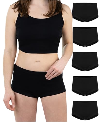 SES Taillenslip Damen Feinripp 5er Pack 48 schwarz - 100% Baumwolle, hohe Taille & bequemer Weiches Bündchen & Doppelzwickel - Atmungsaktive Unterhosen Damen