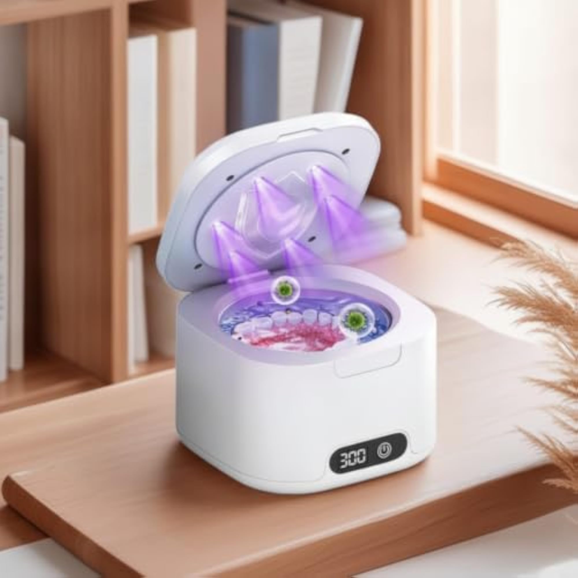 Digital Sonic Cleaner with Light for Home and Travel