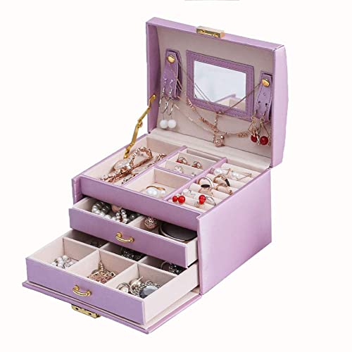 Boîte à bijoux cadeau femme élégante vitrine à trois étages pour anniversaire