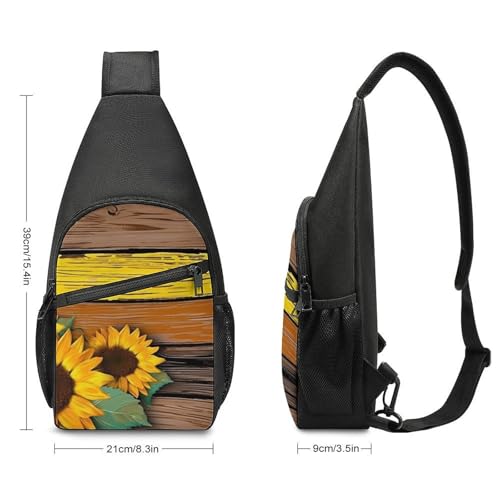Morrales tipo bandolera estilo Paint Wooden Board Sunflower miniatura 2