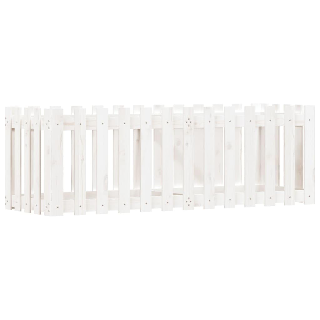 White Wooden Raised Garden Bed 150 x 50 cm wytrzymałe drewno sosnowe do użytku na zewnątrz, do sadzenia kwiatów, zioła, sukulentów, kaktusów, orchidei, bonsai, uprawy z tacą drenażową