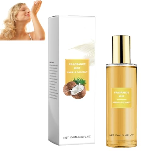 Spray corpo alla vaniglia, profumo di cocco, profumo di cocco, profumo spray per il corpo da donna, profumo di fragranza a lunga durata, spray corpo vaniglia, nebbia profumo per capelli e corpo (1 pz)