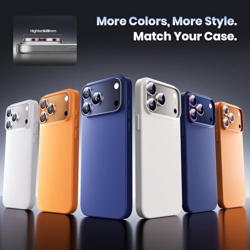 Image of CLITZ for iPhone 17 Pro /17 Pro Max Camera Lens Protector Original Individual Lens Screen Protector | 9H Hardness, Scratch-Resistant, Case Friendly (Silver)