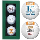 Personalized Golf Balls With Gift Box - Monogrammed Golf Set, Custom Golfballs With Initials Or Name For Fathers Day, Groomsman, Retirement Gift