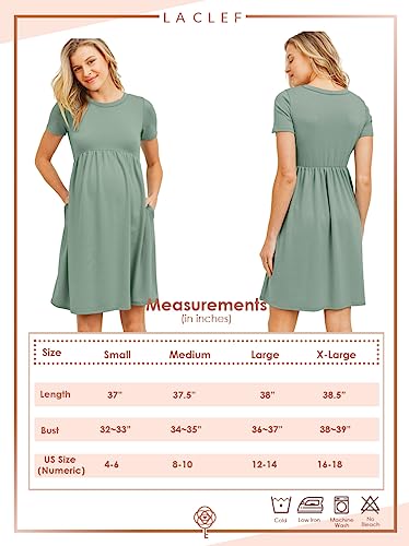 Laclef Women's Maternity Casual Mini Dress Sage, Medium #TOP7